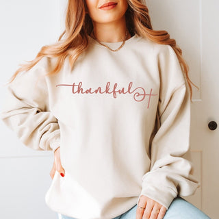 Thankful Cross Crew Sweatshirt - Limeberry Designs