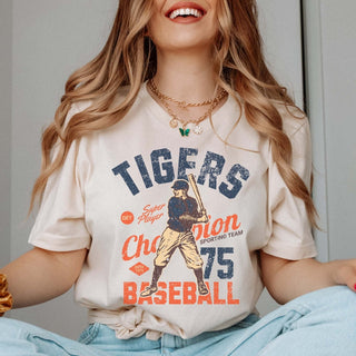 Tigers Vintage Baseball Team Graphic Tee - Limeberry Designs