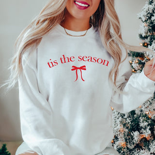 Tis the Season Red Bow Graphic Sweatshirt - Limeberry Designs