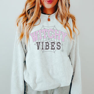 Witchy Vibes Web Crew Sweatshirt - Limeberry Designs