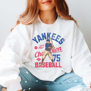 Yankees Vintage Baseball Wholesale Graphic Sweatshirt - Quick Shipping - Limeberry Designs