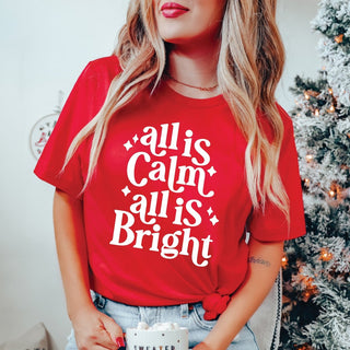 All is Calm All is Bright Bella Graphic Tee - Limeberry Designs