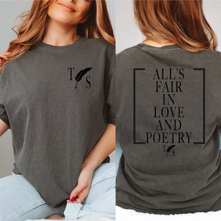 All's Fair In Love And Poetry TS Comfort Color Tee - Limeberry Designs