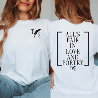All's Fair In Love And Poetry TS Comfort Color Tee - Limeberry Designs