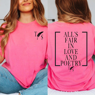 All's Fair In Love And Poetry TS Comfort Color Tee - Limeberry Designs