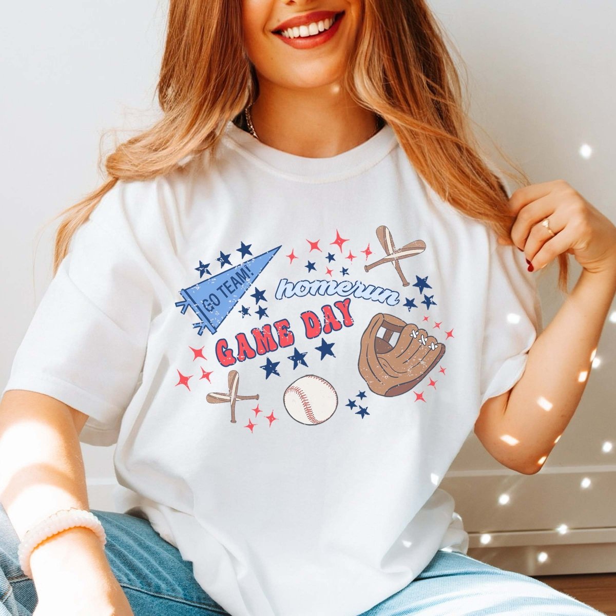 Baseball Game Day Collage Comfort Color Tee - Limeberry Designs