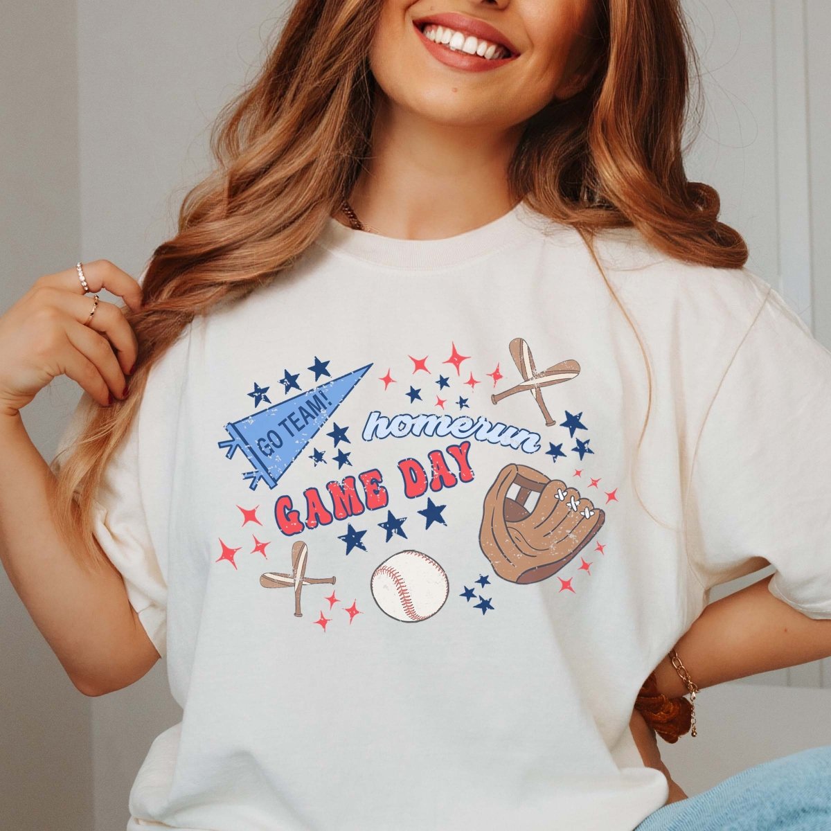 Baseball Game Day Collage Comfort Color Tee - Limeberry Designs