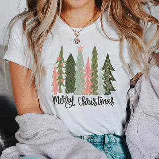 Christmas Trees - Merry Christmas Bella Graphic Tee - Limeberry Designs