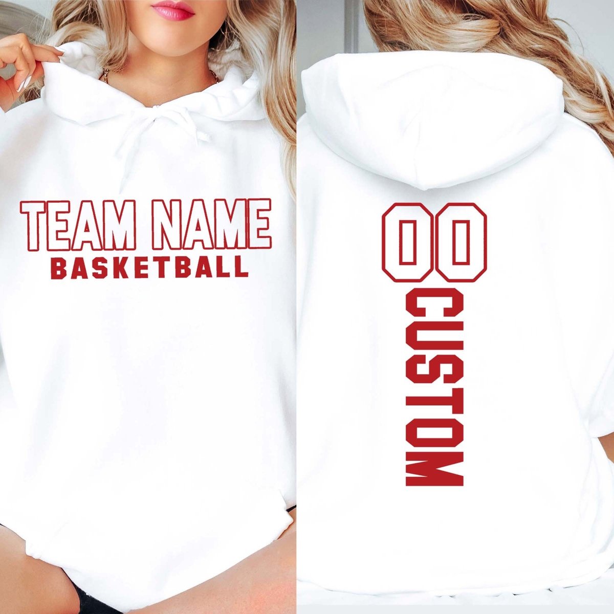 Custom team front and back personalized hooded Sweatshirts - Limeberry Designs