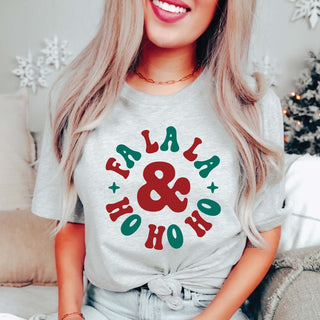 Fa La La Ho Ho Ho Christmas Bella Graphic Tee - Limeberry Designs