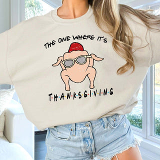 Friendsgiving Turkey Crew Sweatshirt - Limeberry Designs