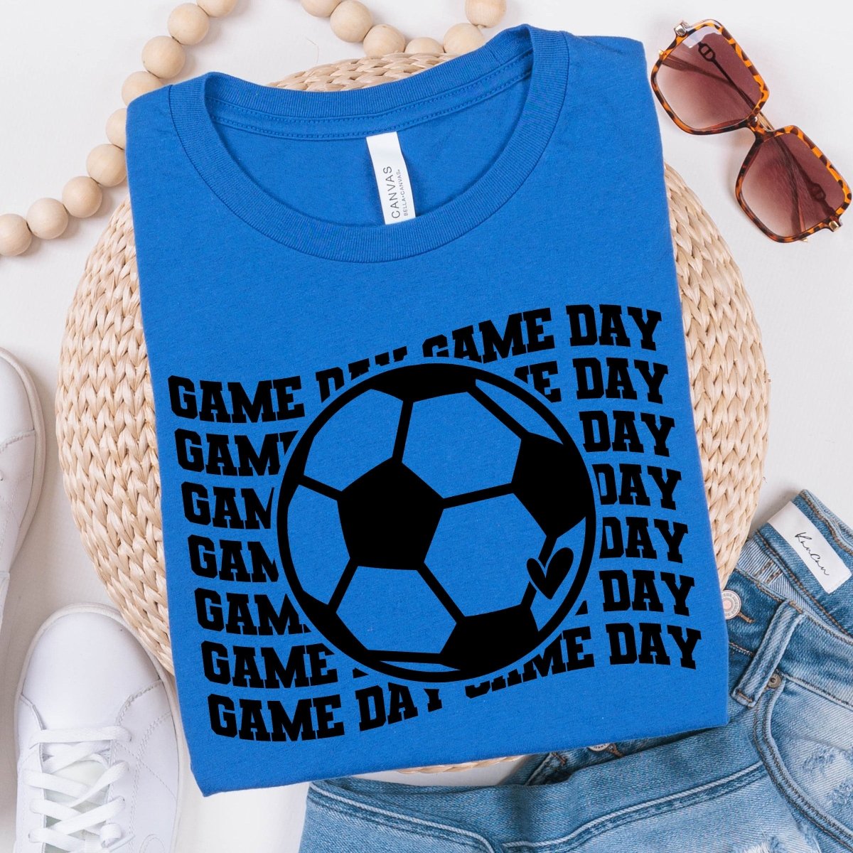 Game day soccer wavy tee - Limeberry Designs