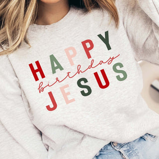 Happy Birthday Jesus Crew Sweatshirt - Limeberry Designs
