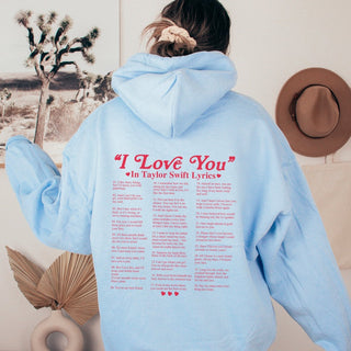 I Love You Swiftie Back of Hoodie - Limeberry Designs