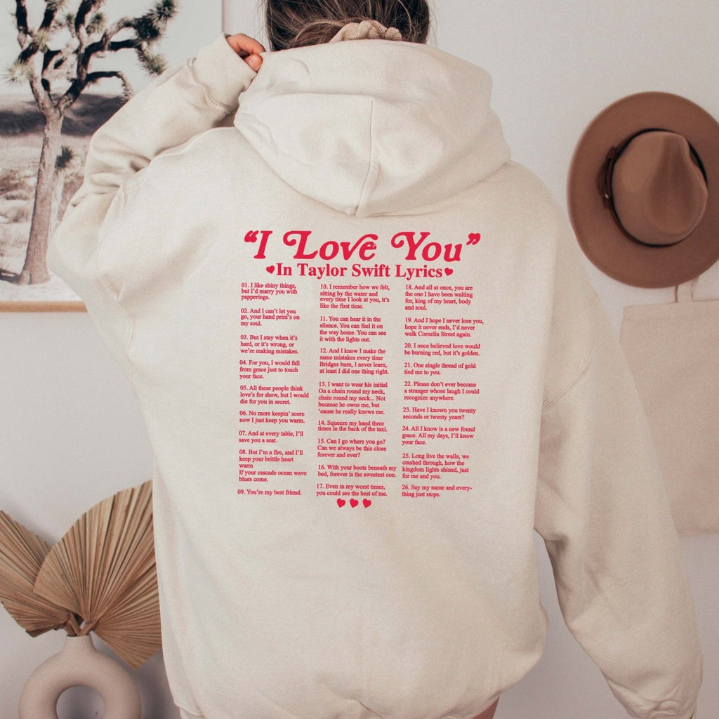 Chicago Just Love You Hoodie I Love You Swiftie Back Of Hoodie
