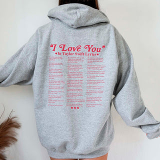 I Love You Swiftie Back of Hoodie - Limeberry Designs
