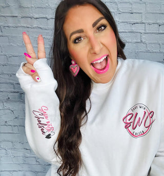 Life Is Boring- Save With Chelsea Bella Crew Sweatshirt - Limeberry Designs