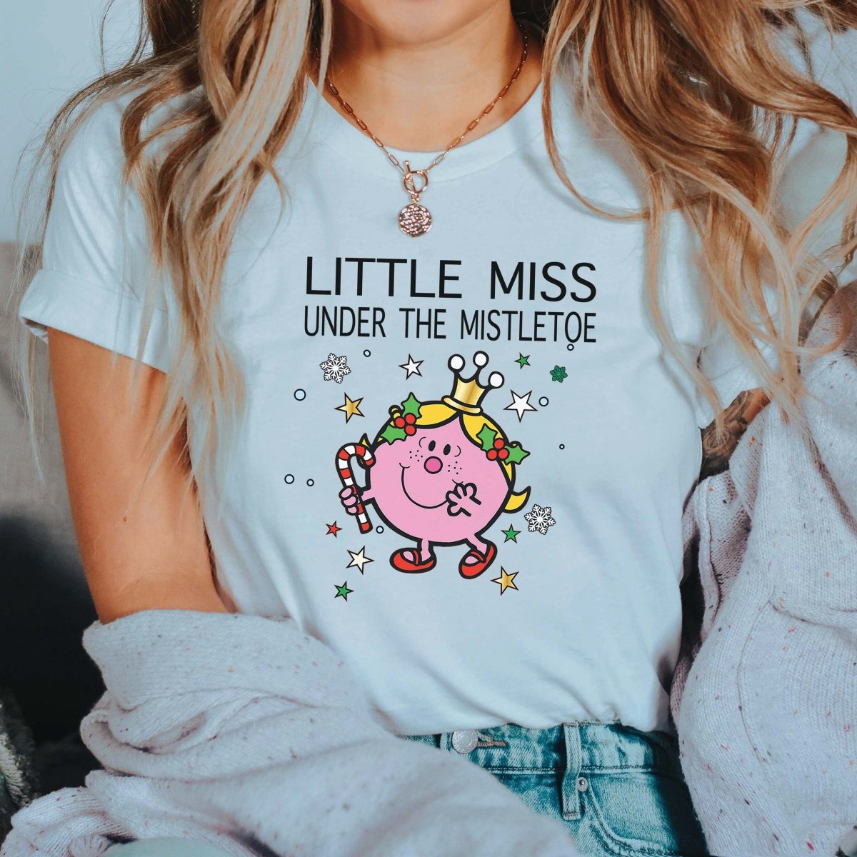 MEDIUM & LARGE Little Miss Under the Mistletoe Tee- Final Sale - Limeberry Designs