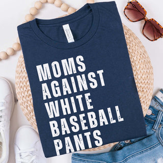 Moms Against White Baseball Pants Wholesale Tee - Limeberry Designs