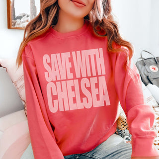 Save With Chelsea Beachy Comfort Color Sweatshirt - Limeberry Designs