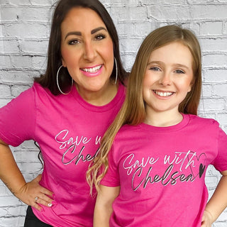 Save With Chelsea Script Tee - Limeberry Designs