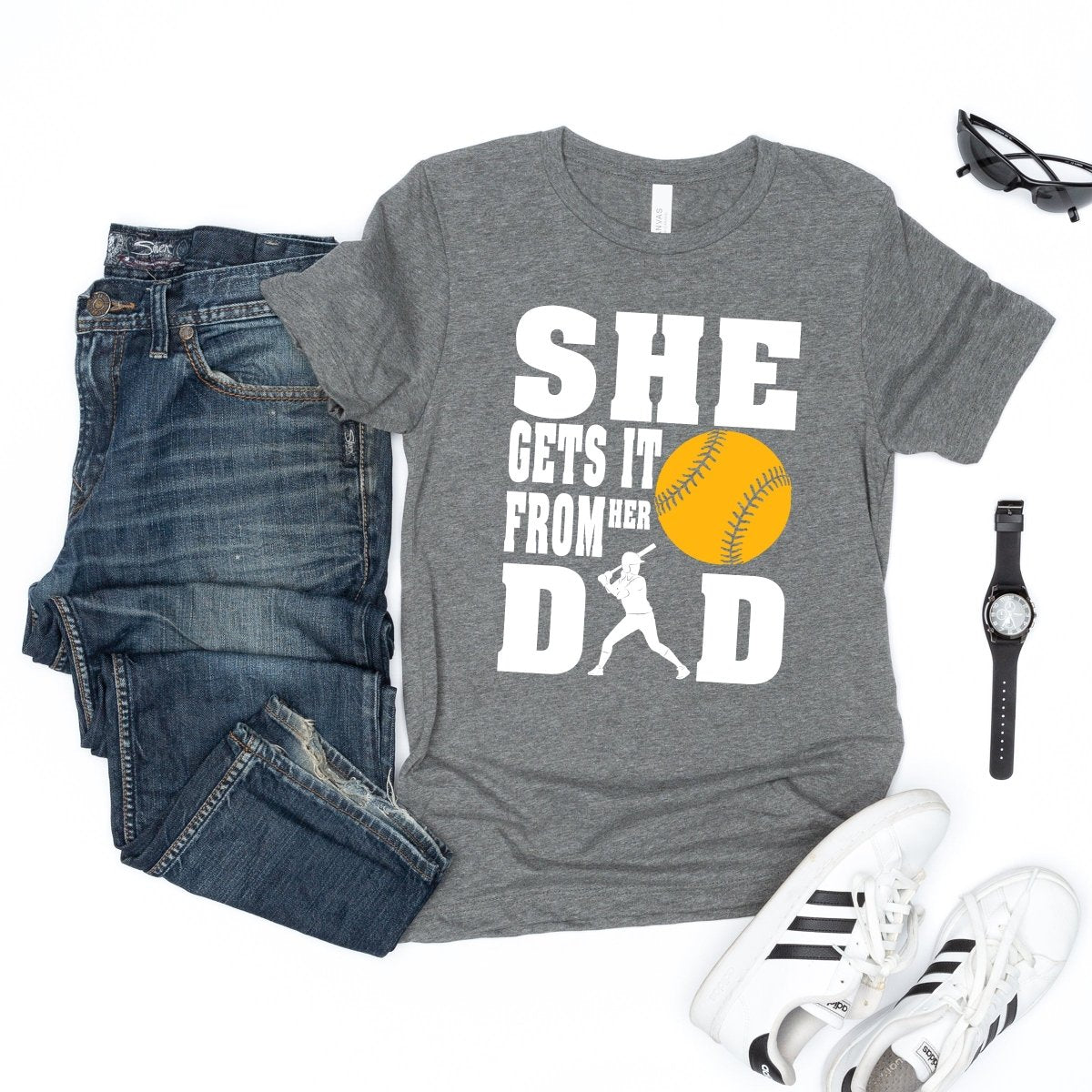 She Gets It From Her Dad Tee - Limeberry Designs