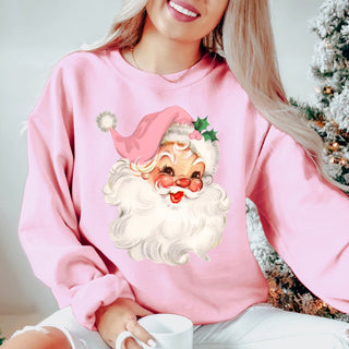 Vintage Santa Pink Hat Sweatshirt - Limeberry Designs