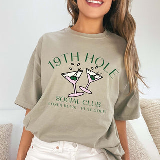 19th Hole Social Club Comfort Color Graphic Tee - Limeberry Designs