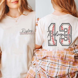 Custom Baseball Name Number Team Tee With Front And Back Design