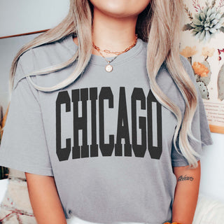 Chicago Black Collegiate Graphic Comfort Color Tee