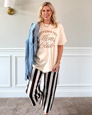 Caffeinated Moms Club Graphic Comfort Color Tee
