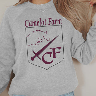 Camelot Farms Outlined Maroon Crest Bella Sweatshirt