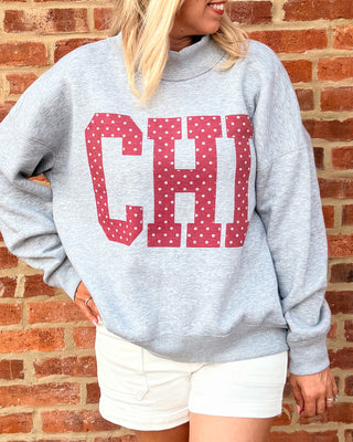 CHI Polka Dot Chicago Mockneck Sweatshirt