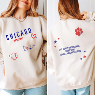 Chicago Baseball Collage Graphic Sweatshirt – Front & Back Print