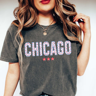 Chicago Plaid Comfort Color Graphic Tee