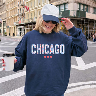 Chicago Plaid Graphic Comfort Color Sweatshirt