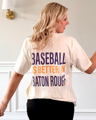 Custom Baseball Is Better Bella Graphic Tee With Front And Back Design