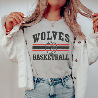 Custom Basketball Team With Stripes Bella Graphic Tee