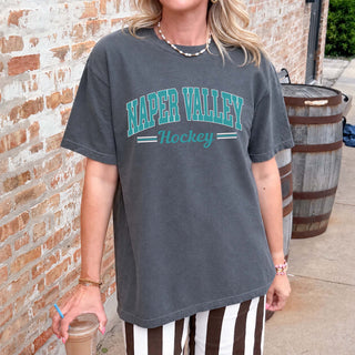 Naper Valley Hockey Stripes Comfort Color Tee - Naper Valley Hockey