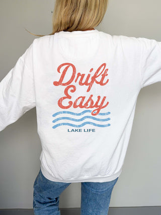 Drift Easy Lake Life Front & Back Comfort Color Graphic Sweatshirt