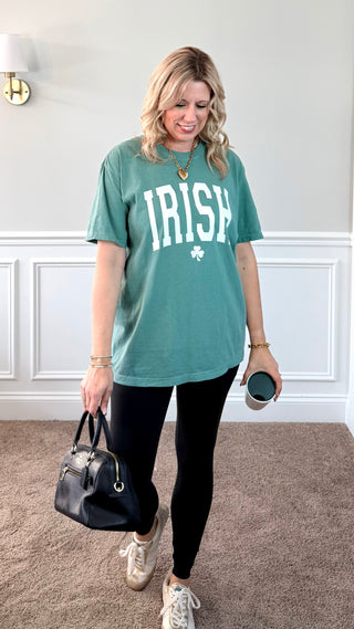 Irish Shamrock White Comfort Color Tee