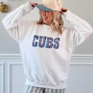Cubs Plaid Graphic Sweatshirt