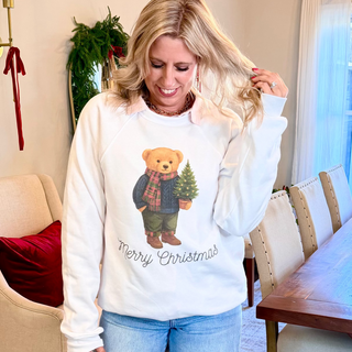 Merry Christmas Bear Graphic Sweatshirt