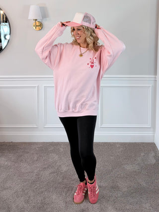 Queen Of Hearts Graphic Sweatshirt Front & Back Design