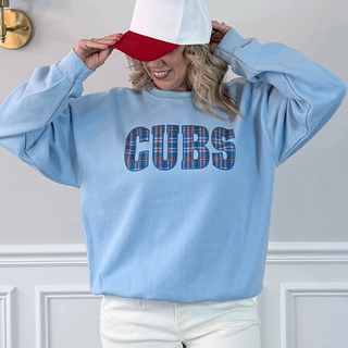 Cubs Plaid Graphic Sweatshirt