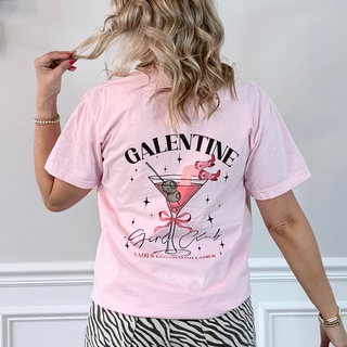 Galentine's Girls Club Comfort Color Tee Front & Back Design