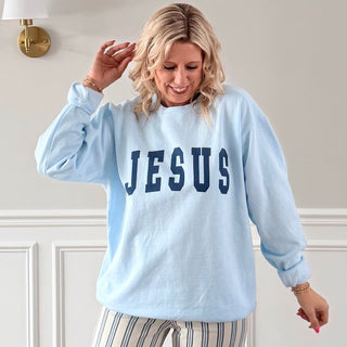 Jesus Collegiate Comfort Color Crew Sweatshirt