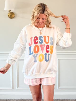 Jesus Loves You Graphic Sweatshirt