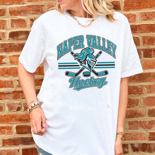 Naper Valley Hockey Sticks Comfort Color Tee - Naper Valley Hockey