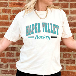 Naper Valley Hockey Stripes Comfort Color Tee - Naper Valley Hockey